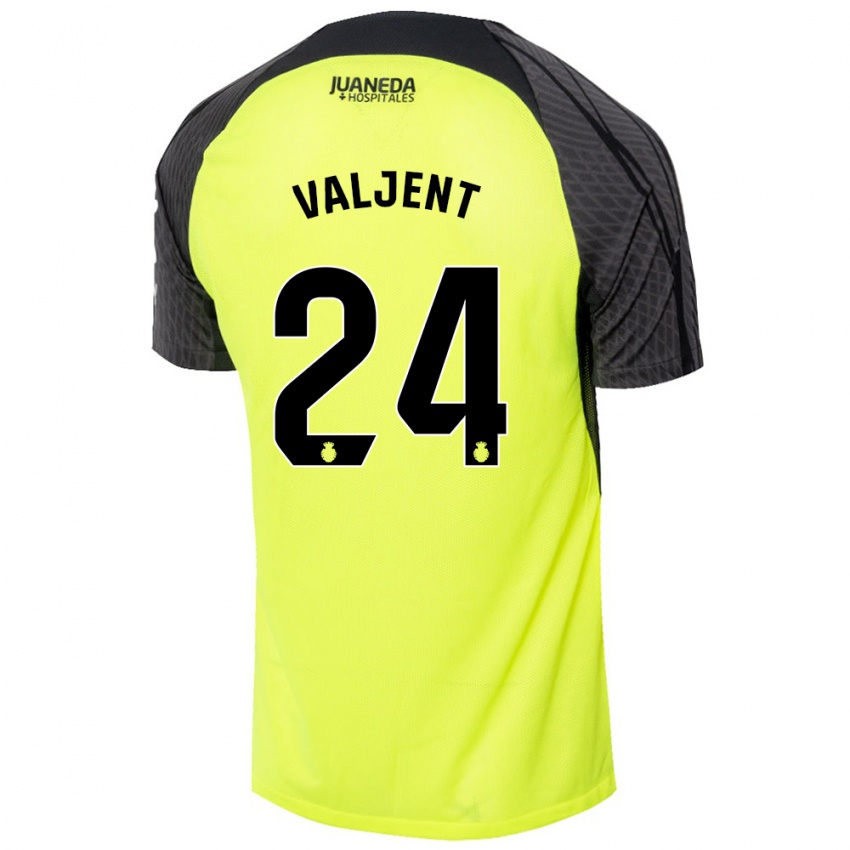 Hombre Camiseta Martin Valjent #24 Verde Fluorescente Negro 2ª Equipación 2024/25 La Camisa México