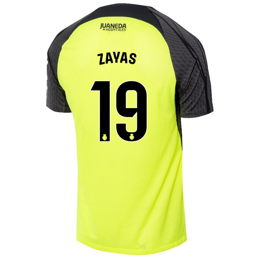 Hombre Camiseta Yosmel Zayas #19 Verde Fluorescente Negro 2ª Equipación 2024/25 La Camisa México