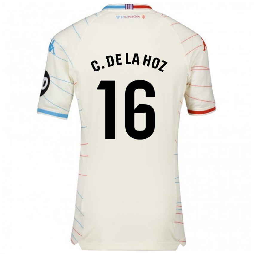 Hombre Camiseta César De La Hoz #16 Blanco Rojo Azul 2ª Equipación 2024/25 La Camisa México