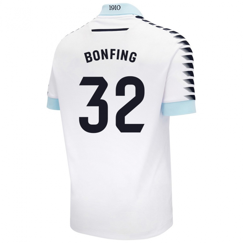 Hombre Camiseta Boubacar Bonfing #32 Blanco Azul 2ª Equipación 2024/25 La Camisa México