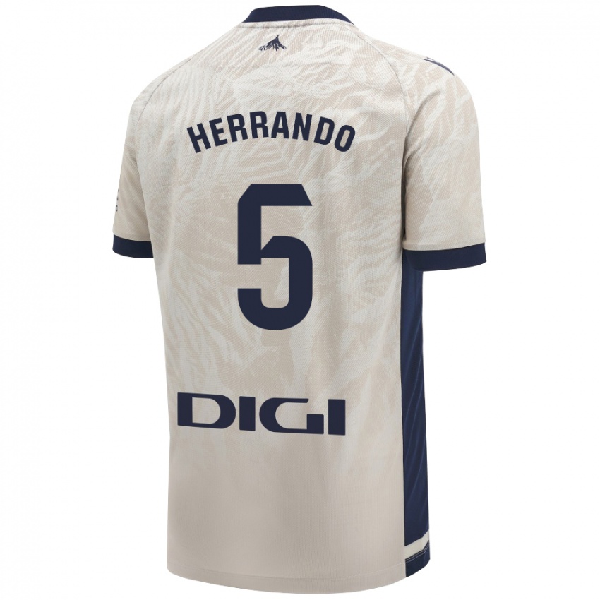 Hombre Camiseta Jorge Herrando #5 Gris Claro 2ª Equipación 2024/25 La Camisa México