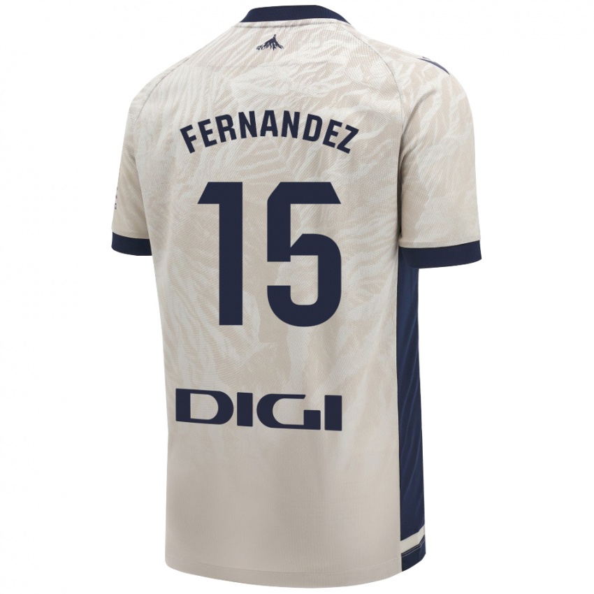 Hombre Camiseta Leyre Fernández Sánchez #15 Gris Claro 2ª Equipación 2024/25 La Camisa México