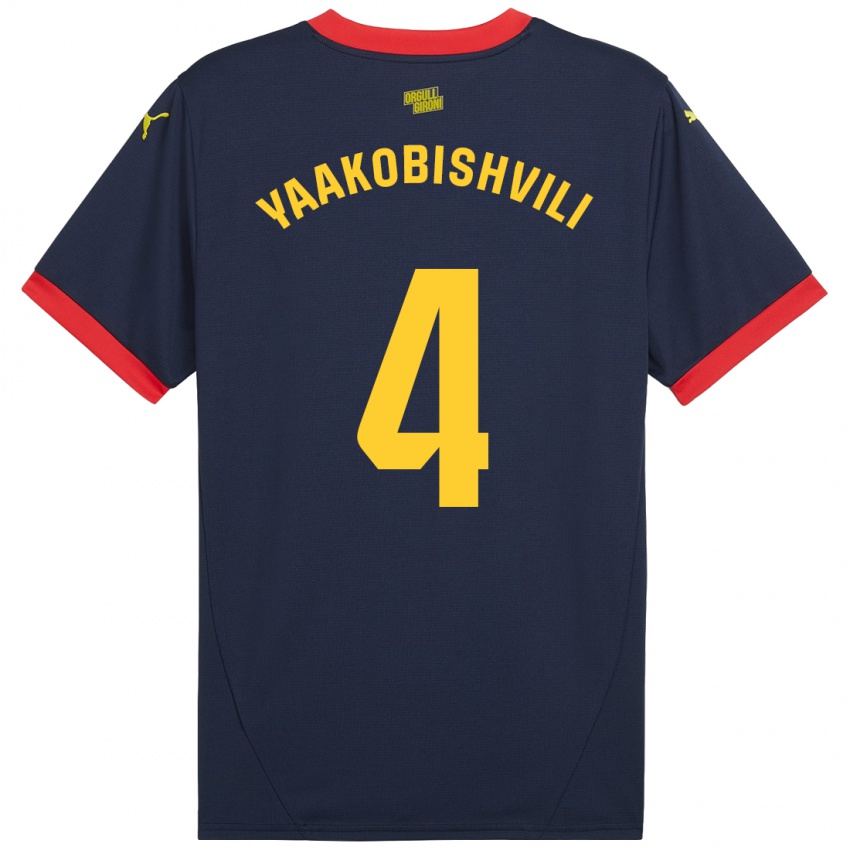 Hombre Camiseta Antal Yaakobishvili #4 Azul Marino Rojo 2ª Equipación 2024/25 La Camisa México