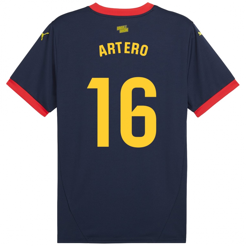 Hombre Camiseta Ricard Artero #16 Azul Marino Rojo 2ª Equipación 2024/25 La Camisa México