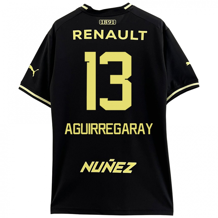 Hombre Camiseta Matías Aguirregaray #13 Negro Amarillo 2ª Equipación 2024/25 La Camisa México