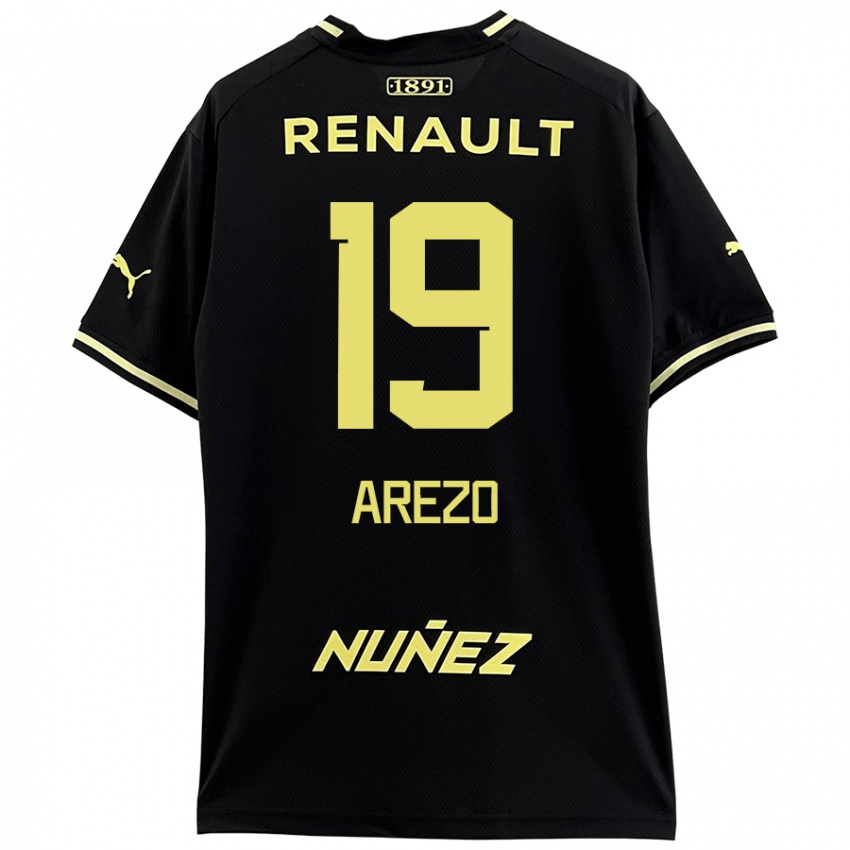 Hombre Camiseta Matías Arezo #19 Negro Amarillo 2ª Equipación 2024/25 La Camisa México