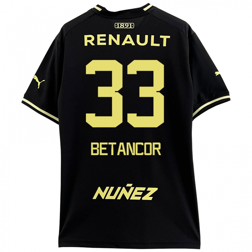 Hombre Camiseta Bruno Betancor #33 Negro Amarillo 2ª Equipación 2024/25 La Camisa México