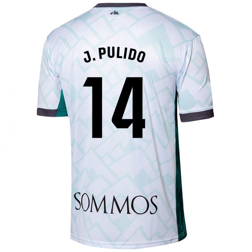 Hombre Camiseta Jorge Pulido #14 Blanco Verde 2ª Equipación 2024/25 La Camisa México