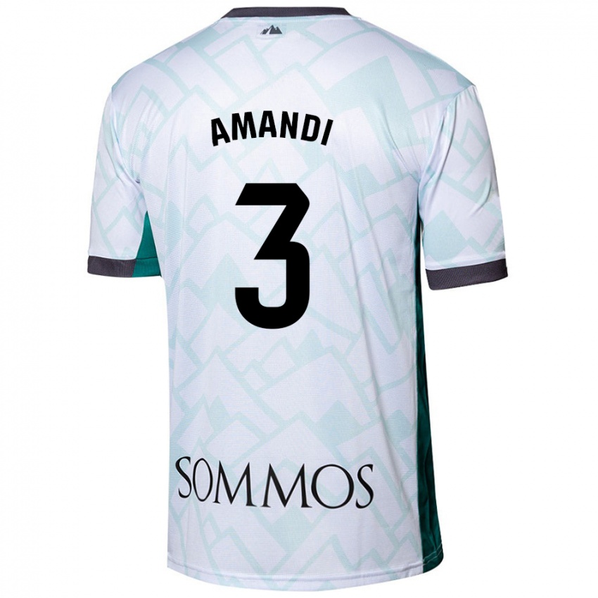 Hombre Camiseta Iván Amandi #3 Blanco Verde 2ª Equipación 2024/25 La Camisa México