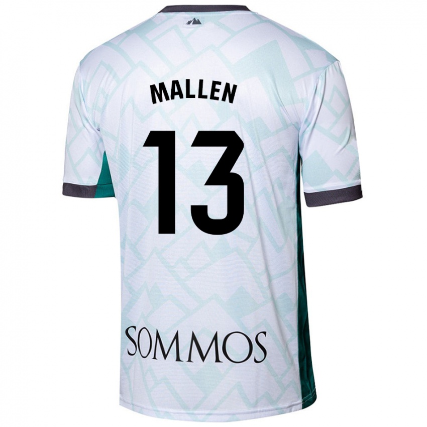 Hombre Camiseta Lucía Mallén #13 Blanco Verde 2ª Equipación 2024/25 La Camisa México