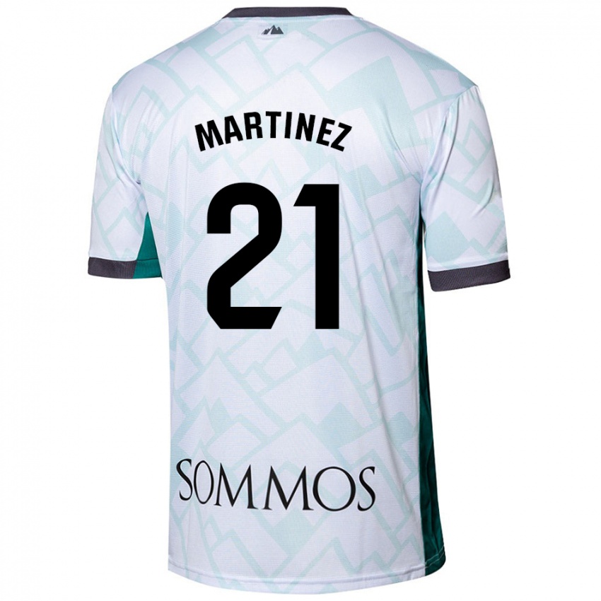 Hombre Camiseta Alejandra Martínez #21 Blanco Verde 2ª Equipación 2024/25 La Camisa México