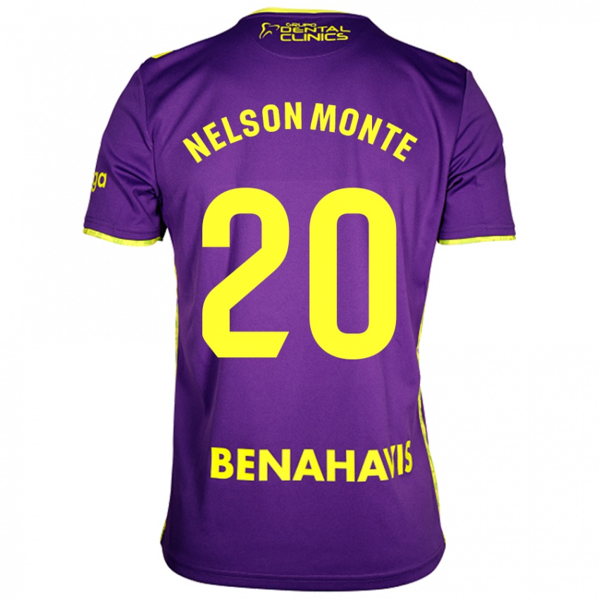 Hombre Camiseta Nélson Monte #20 Púrpura Amarillo 2ª Equipación 2024/25 La Camisa México