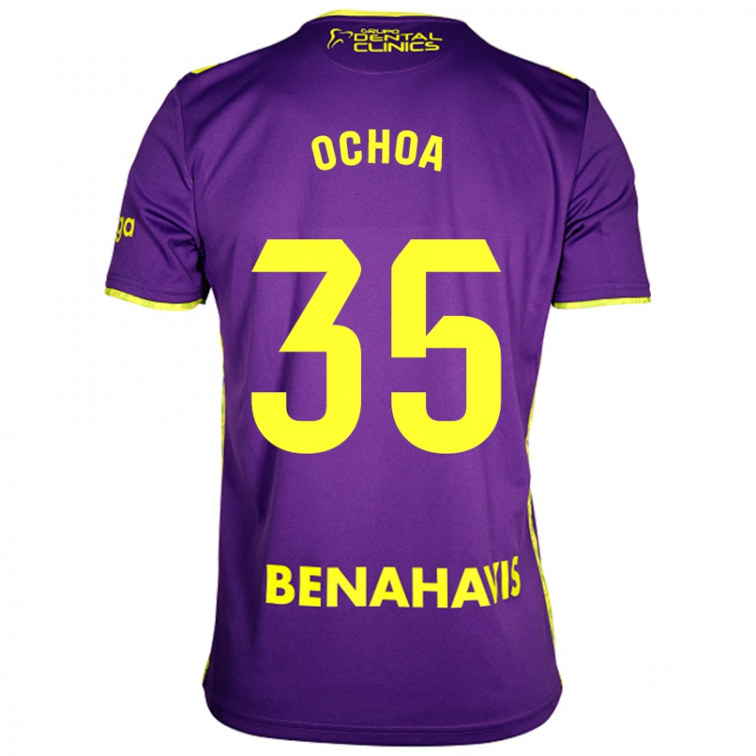 Hombre Camiseta Aarón Ochoa #35 Púrpura Amarillo 2ª Equipación 2024/25 La Camisa México