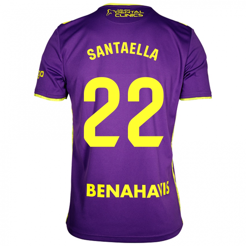 Hombre Camiseta Miguel Ángel Santaella #22 Púrpura Amarillo 2ª Equipación 2024/25 La Camisa México