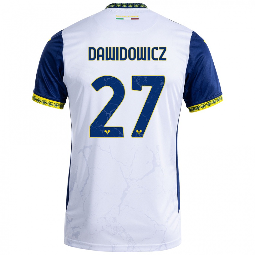 Hombre Camiseta Pawel Dawidowicz #27 Blanco Azul 2ª Equipación 2024/25 La Camisa México