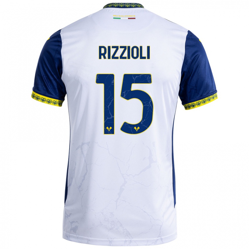 Hombre Camiseta Gaia Rizzioli #15 Blanco Azul 2ª Equipación 2024/25 La Camisa México