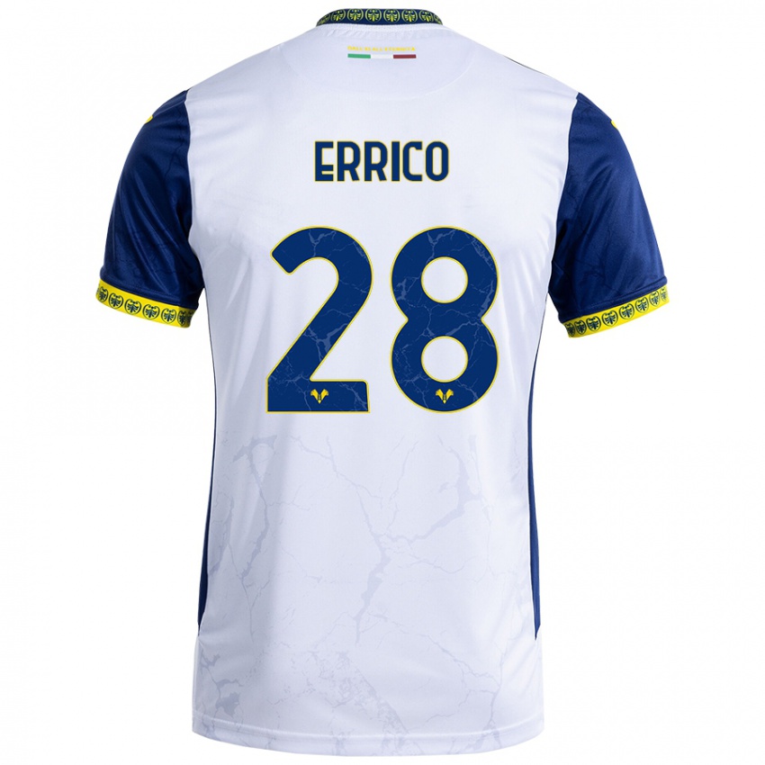 Hombre Camiseta Emma Raffaella Errico #28 Blanco Azul 2ª Equipación 2024/25 La Camisa México