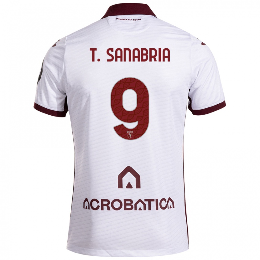 Hombre Camiseta Antonio Sanabria #9 Blanco Granate 2ª Equipación 2024/25 La Camisa México