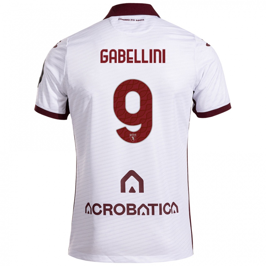 Hombre Camiseta Tommaso Gabellini #9 Blanco Granate 2ª Equipación 2024/25 La Camisa México