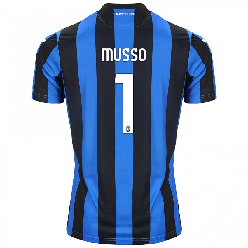 Mujer Camiseta Juan Musso #1 Azul Negro 1ª Equipación 2024/25 La Camisa México