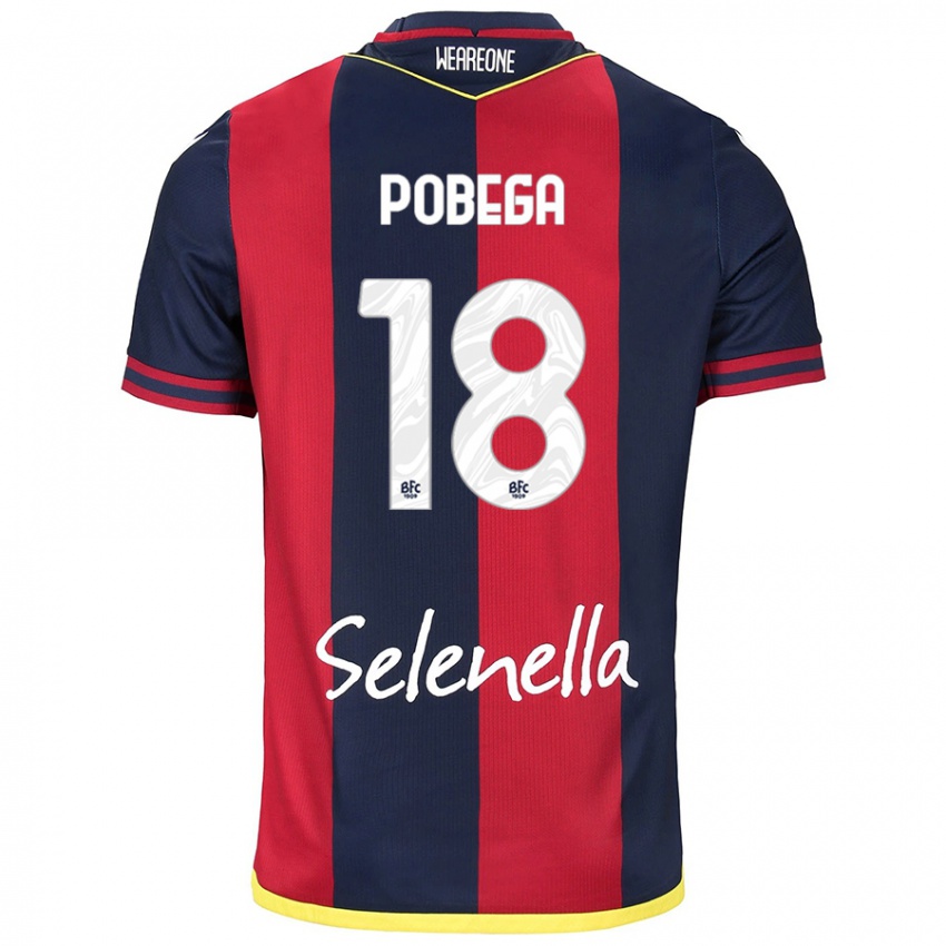 Mujer Camiseta Tommaso Pobega #18 Rojo Azul Real 1ª Equipación 2024/25 La Camisa México