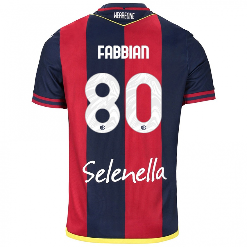 Mujer Camiseta Giovanni Fabbian #80 Rojo Azul Real 1ª Equipación 2024/25 La Camisa México