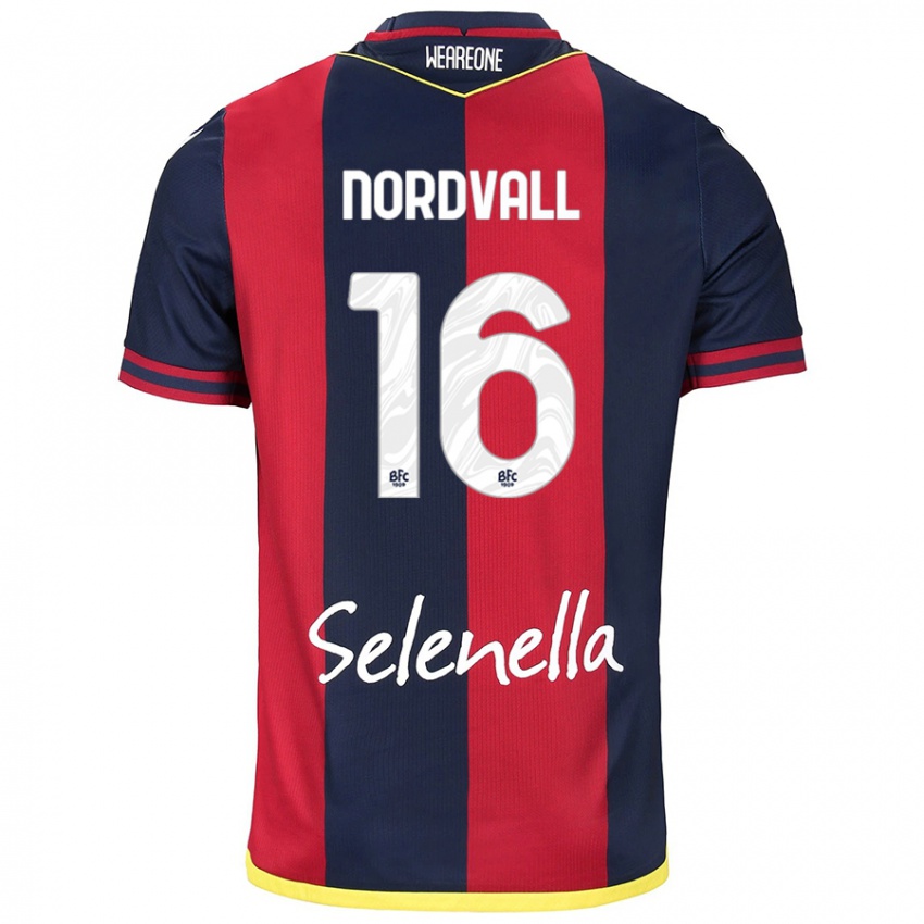 Mujer Camiseta Ossian Nordvall #16 Rojo Azul Real 1ª Equipación 2024/25 La Camisa México