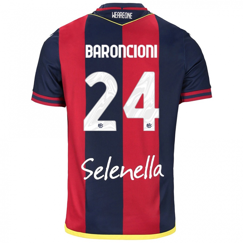 Mujer Camiseta Davide Baroncioni #24 Rojo Azul Real 1ª Equipación 2024/25 La Camisa México