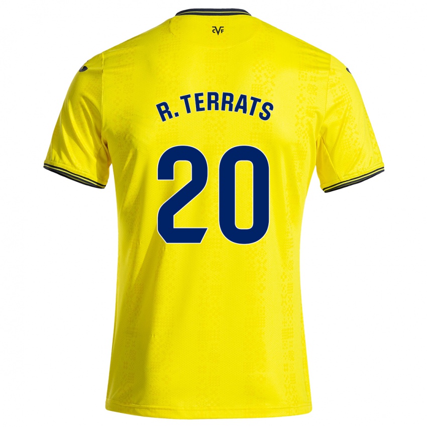 Mujer Camiseta Ramón Terrats #20 Amarillo Negro 1ª Equipación 2024/25 La Camisa México