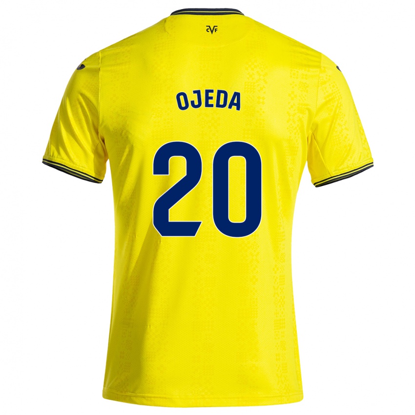 Mujer Camiseta Thiago Ojeda #20 Amarillo Negro 1ª Equipación 2024/25 La Camisa México