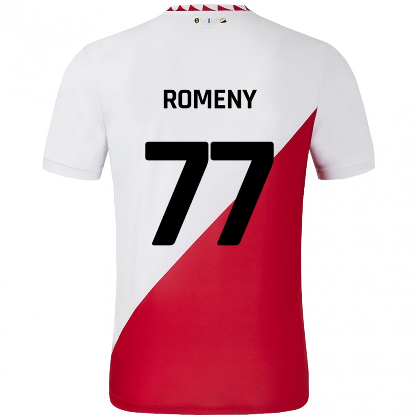 Mujer Camiseta Ole Romeny #77 Blanco Rojo 1ª Equipación 2024/25 La Camisa México