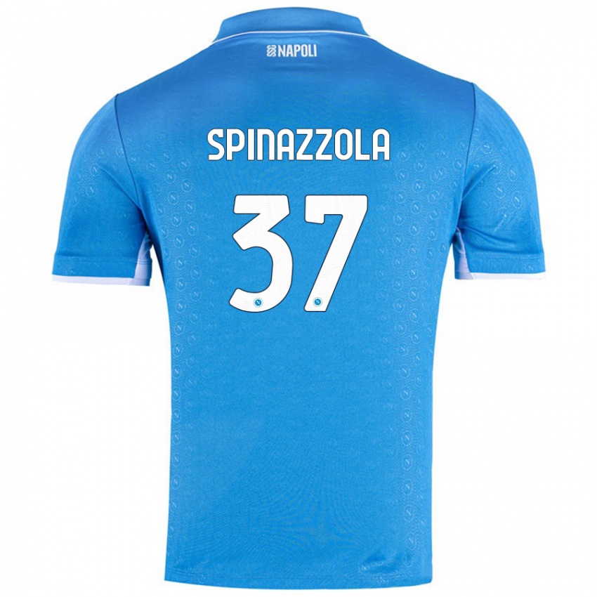 Mujer Camiseta Leonardo Spinazzola #37 Azul Cielo 1ª Equipación 2024/25 La Camisa México