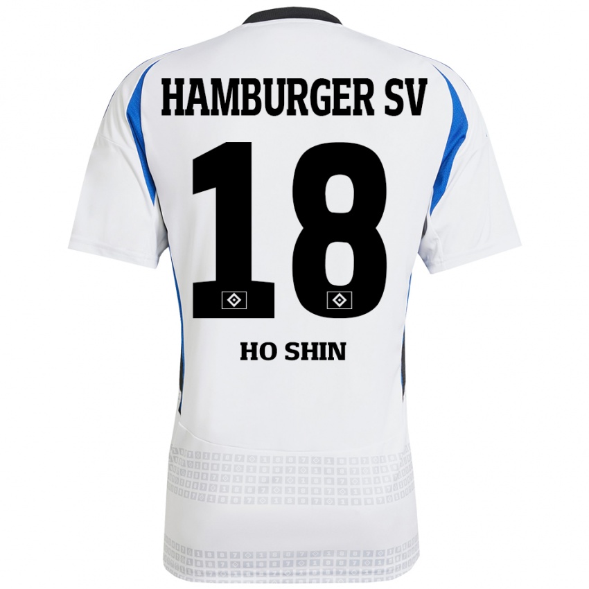 Mujer Camiseta Jae Ho Shin #18 Blanco Azul 1ª Equipación 2024/25 La Camisa México