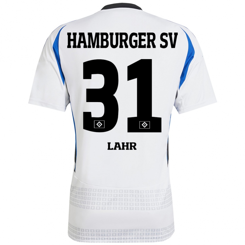 Mujer Camiseta Jobina Lahr #31 Blanco Azul 1ª Equipación 2024/25 La Camisa México