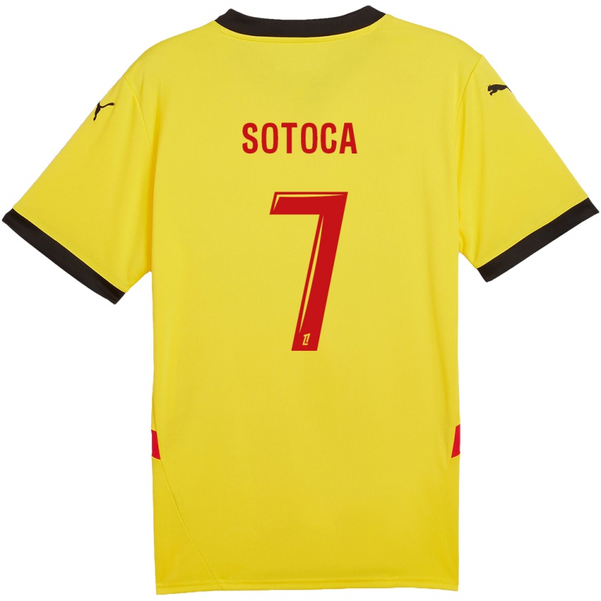 Mujer Camiseta Florian Sotoca #7 Amarillo Rojo 1ª Equipación 2024/25 La Camisa México