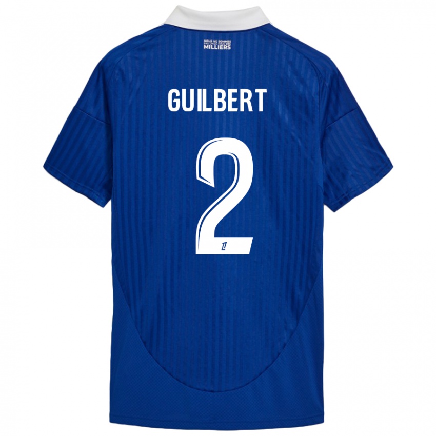 Mujer Camiseta Frederic Guilbert #2 Azul Blanco 1ª Equipación 2024/25 La Camisa México