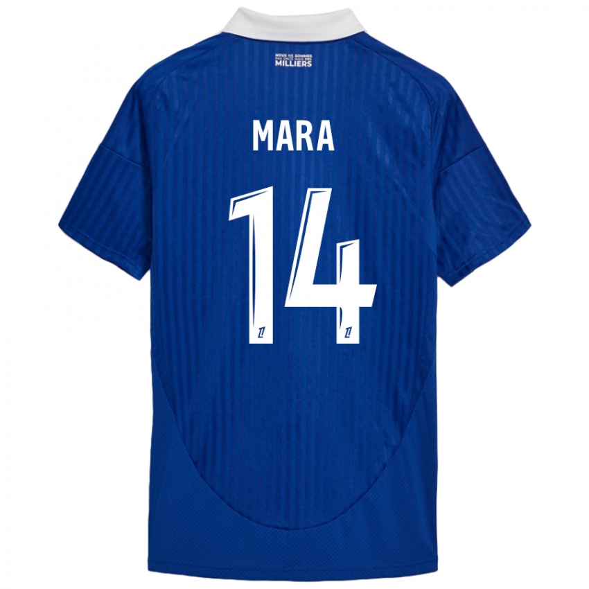 Mujer Camiseta Sékou Mara #14 Azul Blanco 1ª Equipación 2024/25 La Camisa México