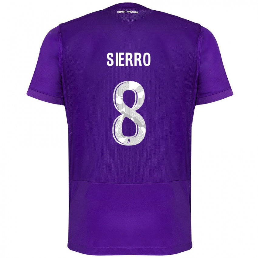 Mujer Camiseta Vincent Sierro #8 Morado Blanco 1ª Equipación 2024/25 La Camisa México