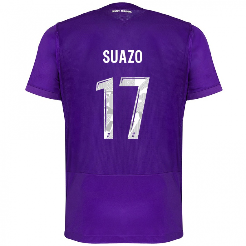 Mujer Camiseta Gabriel Suazo #17 Morado Blanco 1ª Equipación 2024/25 La Camisa México