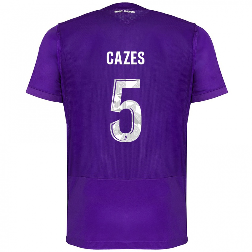 Mujer Camiseta Manon Cazes #5 Morado Blanco 1ª Equipación 2024/25 La Camisa México