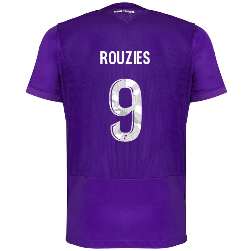 Mujer Camiseta Manon Rouzies #9 Morado Blanco 1ª Equipación 2024/25 La Camisa México