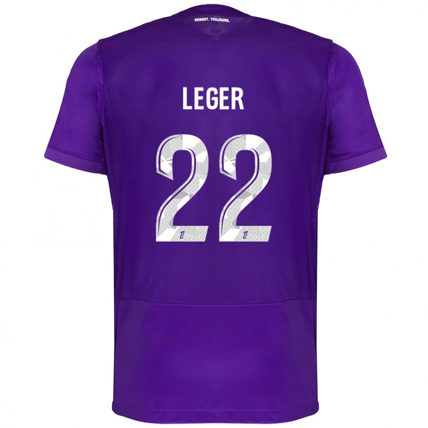 Mujer Camiseta Christelle Léger #22 Morado Blanco 1ª Equipación 2024/25 La Camisa México