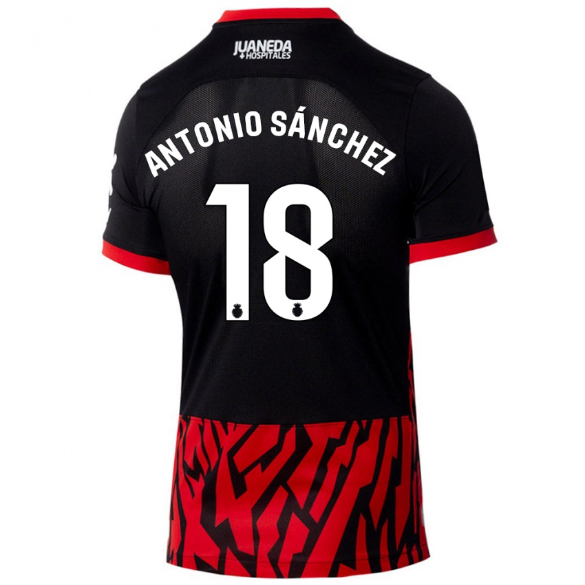 Mujer Camiseta Antonio Sánchez #18 Negro Rojo 1ª Equipación 2024/25 La Camisa México