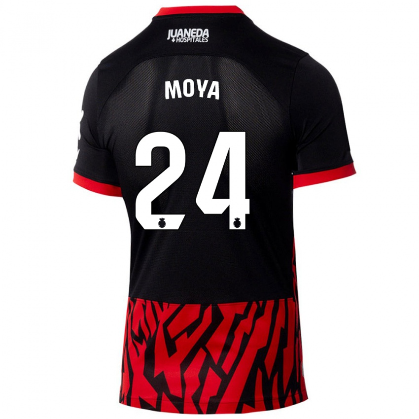 Mujer Camiseta Pablo Moyá #24 Negro Rojo 1ª Equipación 2024/25 La Camisa México