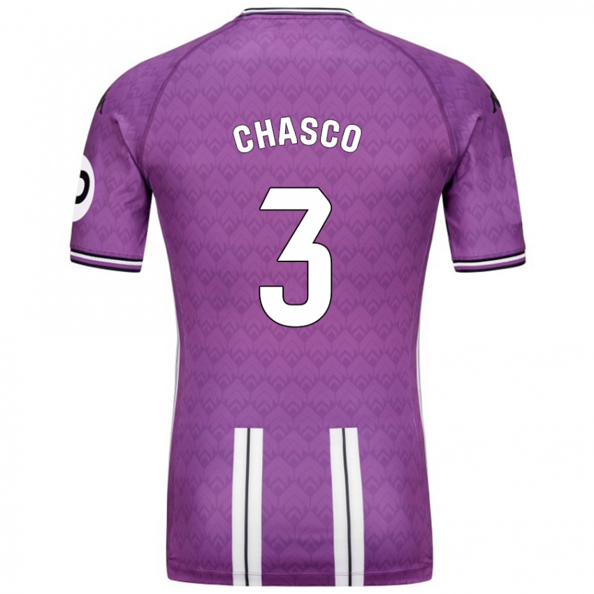 Mujer Camiseta Raúl Chasco #3 Púrpura Blanco 1ª Equipación 2024/25 La Camisa México