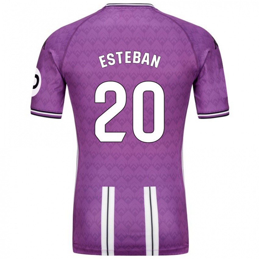 Mujer Camiseta Sergio Esteban #20 Púrpura Blanco 1ª Equipación 2024/25 La Camisa México