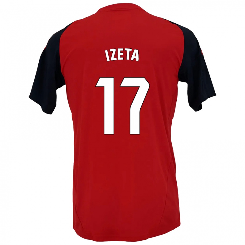 Mujer Camiseta Urko Izeta #17 Rojo Negro 1ª Equipación 2024/25 La Camisa México