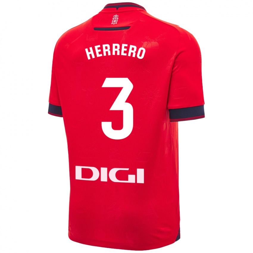 Mujer Camiseta Toni Herrero #3 Rojo Blanco 1ª Equipación 2024/25 La Camisa México