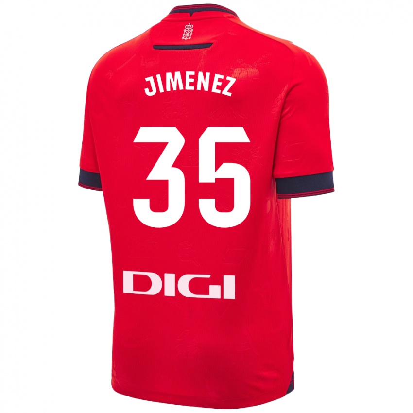 Mujer Camiseta Álex Jimenez #35 Rojo Blanco 1ª Equipación 2024/25 La Camisa México