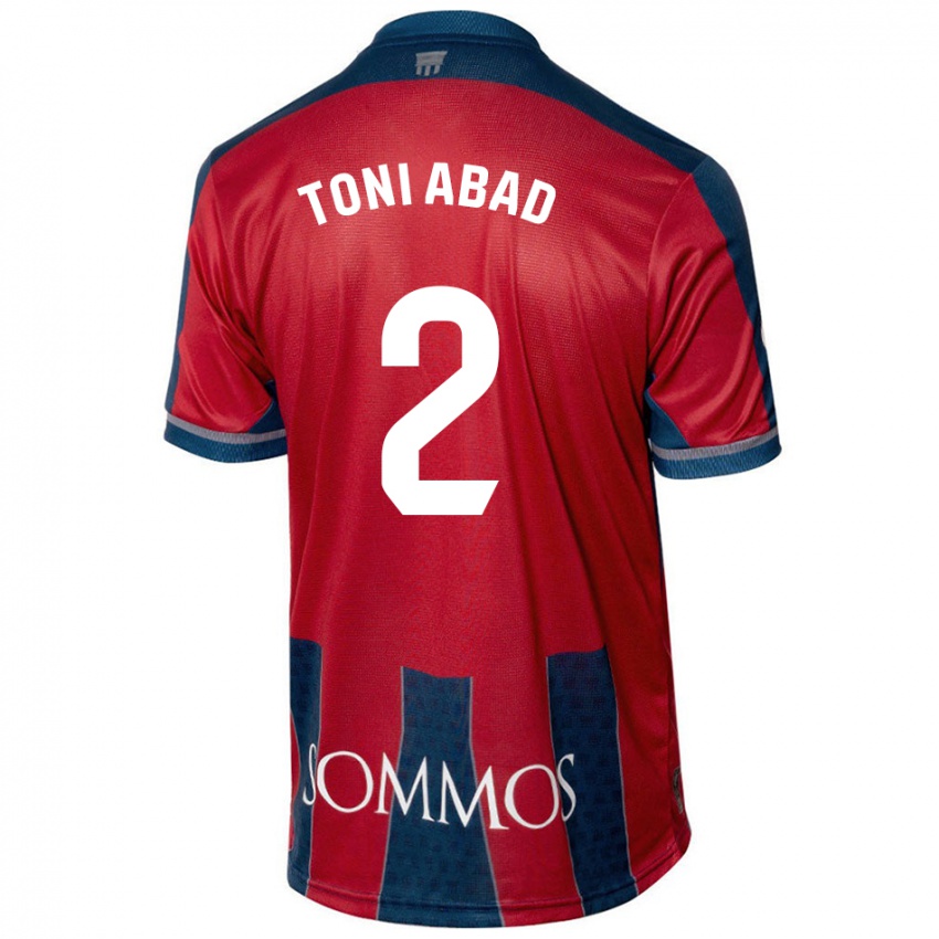 Mujer Camiseta Toni Abad #2 Rojo Azul 1ª Equipación 2024/25 La Camisa México